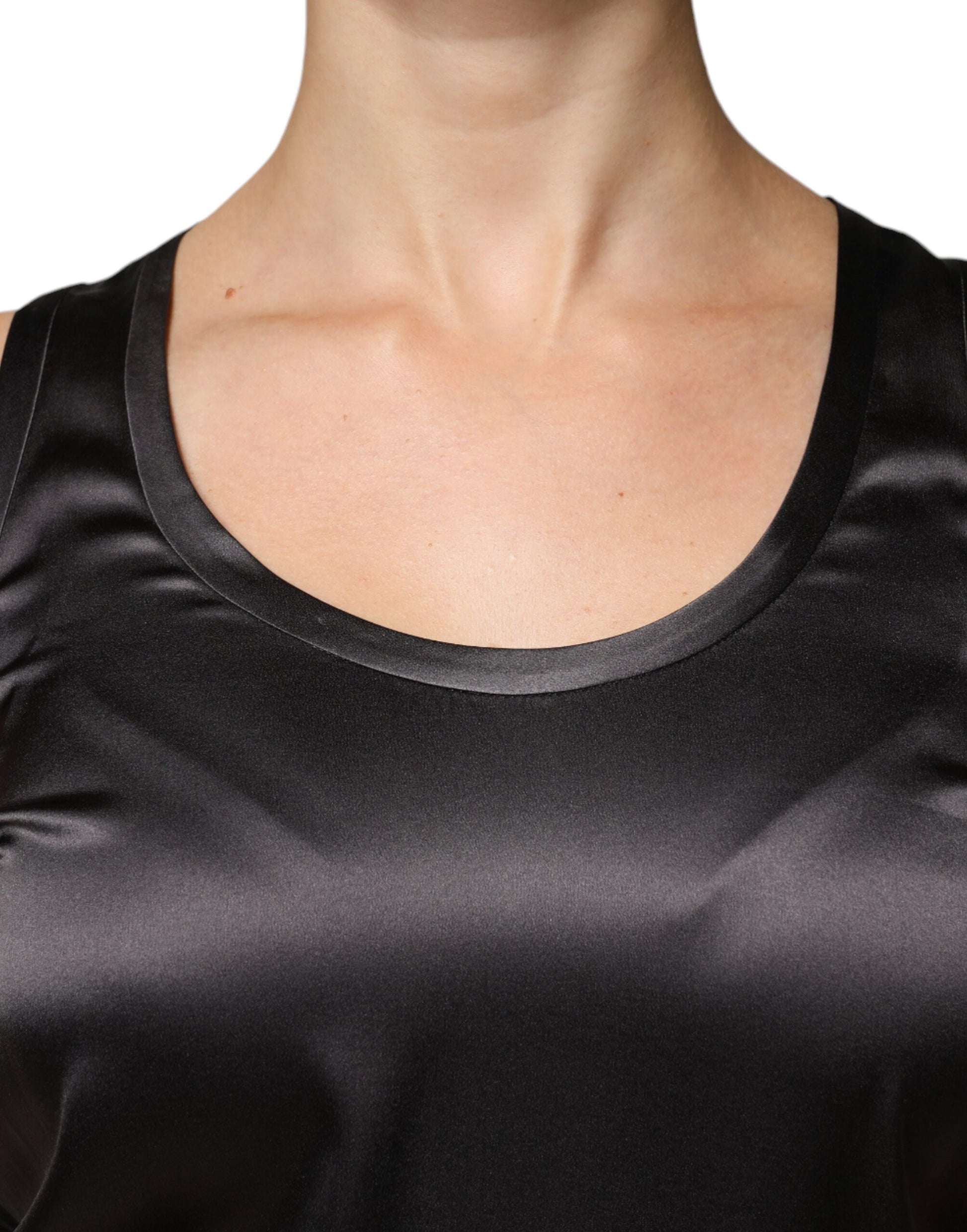 Brunello Cucinelli Black Silk Blend Sleeveless Tank Top by Brunello Cucinelli