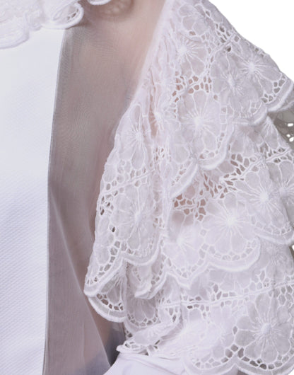 Dolce & Gabbana White Cotton Poplin Shirt Dress Blouse Top by Dolce & Gabbana