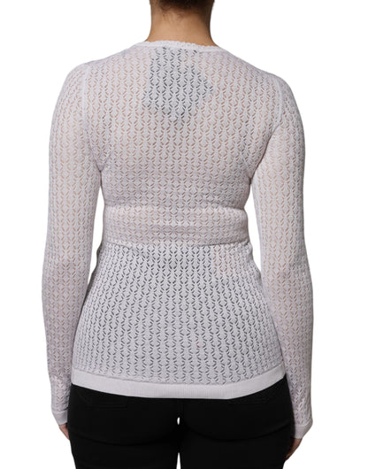 Dolce & Gabbana White Silk Button Down Cardigan Sweater by Dolce & Gabbana