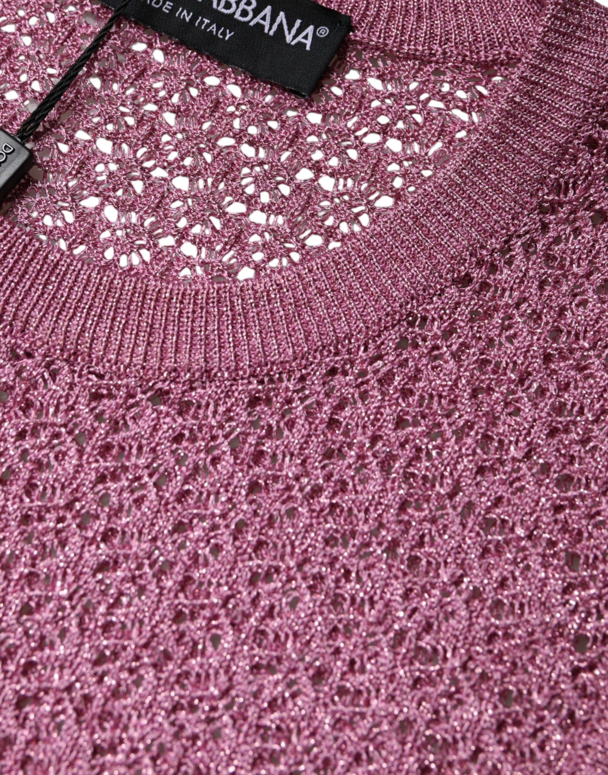 Dolce & Gabbana Pink Mesh See Through Sleeveless Tank Top by Dolce & Gabbana