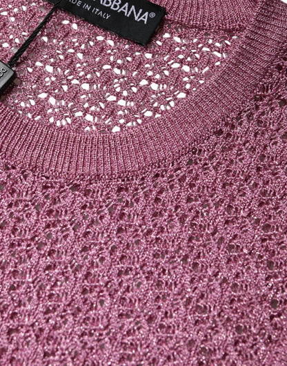 Dolce & Gabbana Pink Mesh See Through Sleeveless Tank Top by Dolce & Gabbana