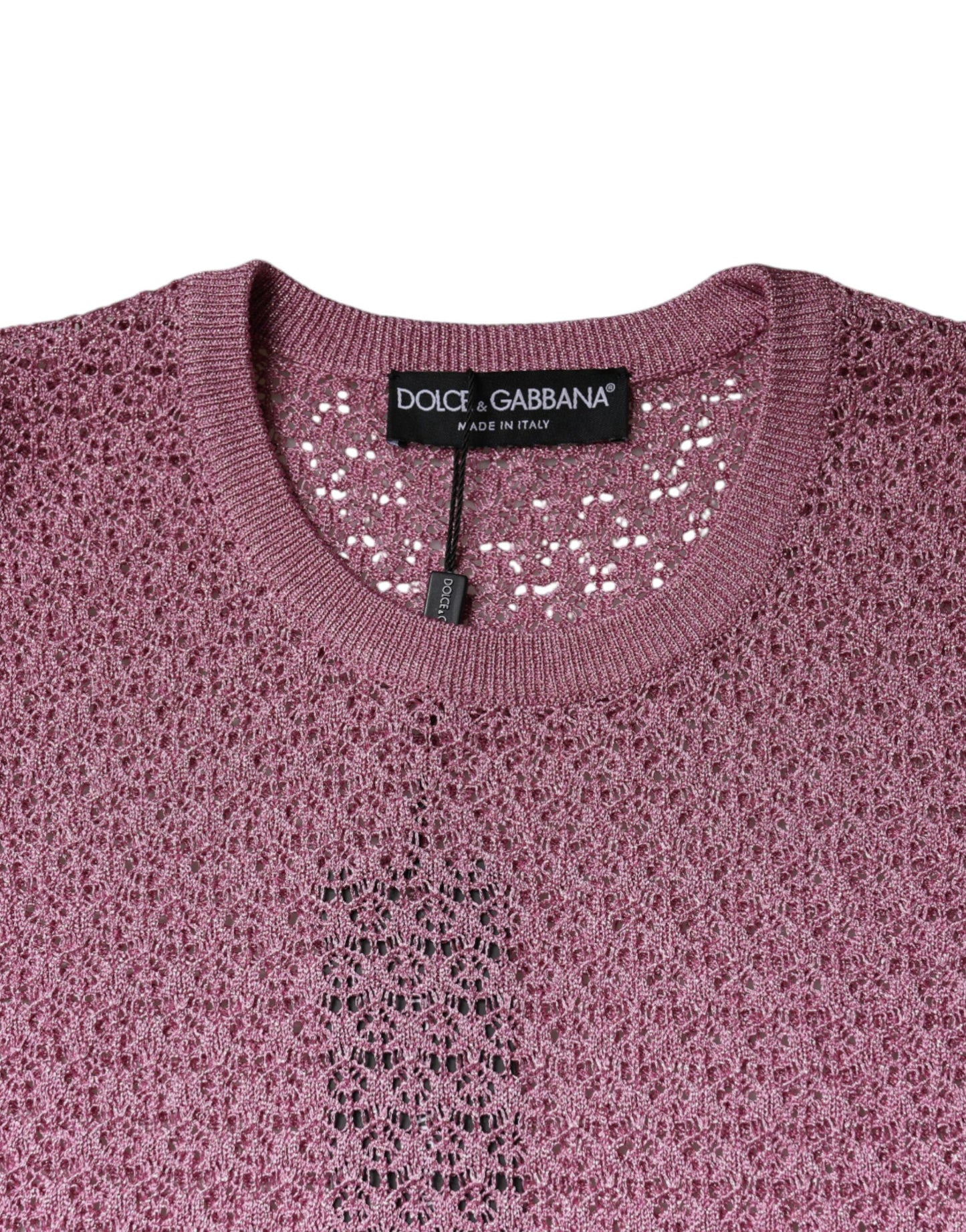 Dolce & Gabbana Pink Mesh See Through Sleeveless Tank Top by Dolce & Gabbana