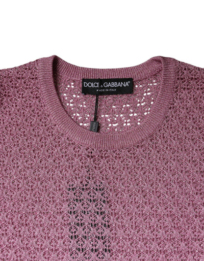 Dolce & Gabbana Pink Mesh See Through Sleeveless Tank Top by Dolce & Gabbana