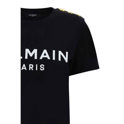 Balmain Logo T Shirt Monogram Katoen Tee Zwart Editie