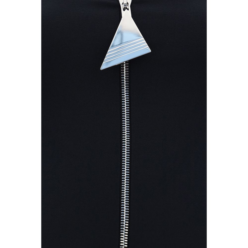 The Attico Fitted Mini Dress Jurk Met Rits En Logo