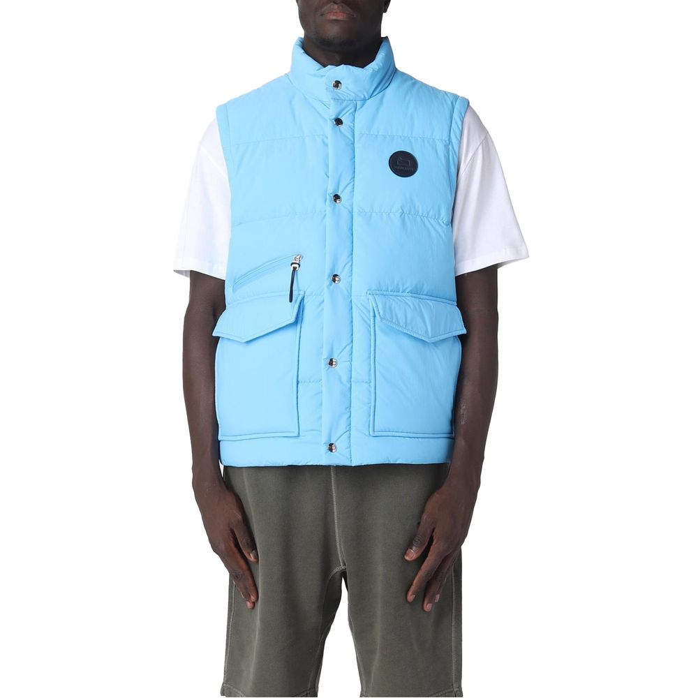 Gilet homme Woolrich en polyester bleu clair