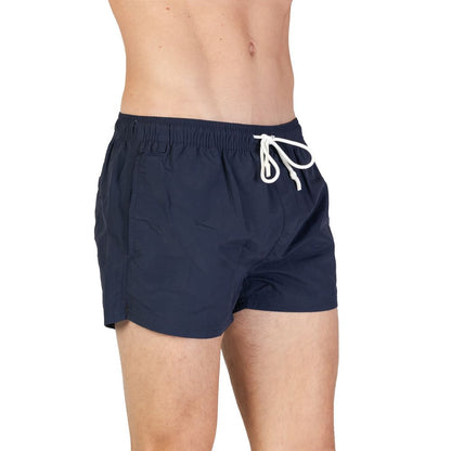 Short de bain bleu en polyester Hamaki-Ho