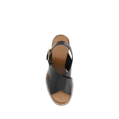 Chloé Maxime Sandalen Met Gewoven Bandjes Houten Wedge