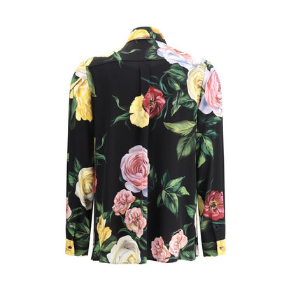 Chemise à imprimé roses et pivoines Dolce &amp; Gabbana