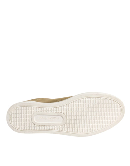 Dolce & Gabbana Gold Leather Logo London Men Sneakers Shoes by Dolce & Gabbana