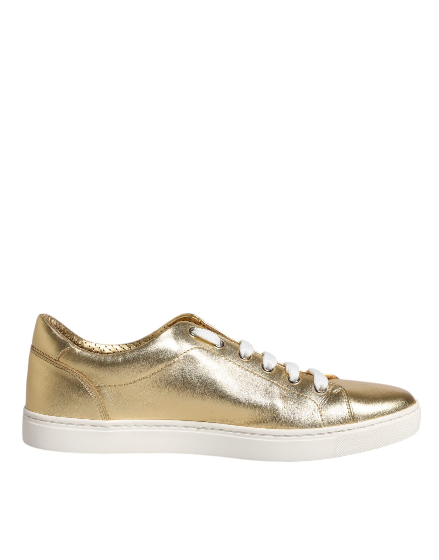 Dolce & Gabbana Gold Leather Logo London Men Sneakers Shoes by Dolce & Gabbana