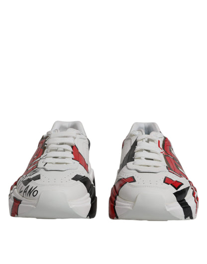Dolce & Gabbana White Daymaster Hand Painted Sneakers Shoes by Dolce & Gabbana