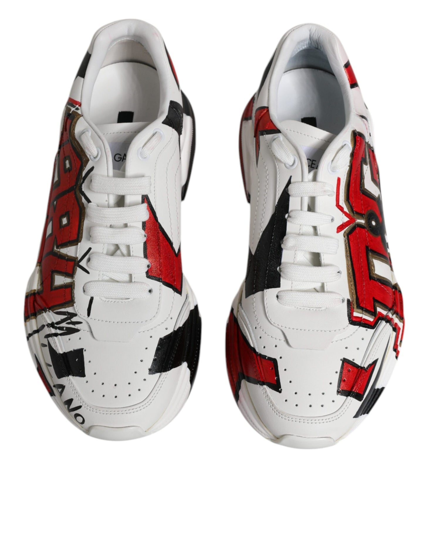 Dolce & Gabbana White Daymaster Hand Painted Sneakers Shoes by Dolce & Gabbana