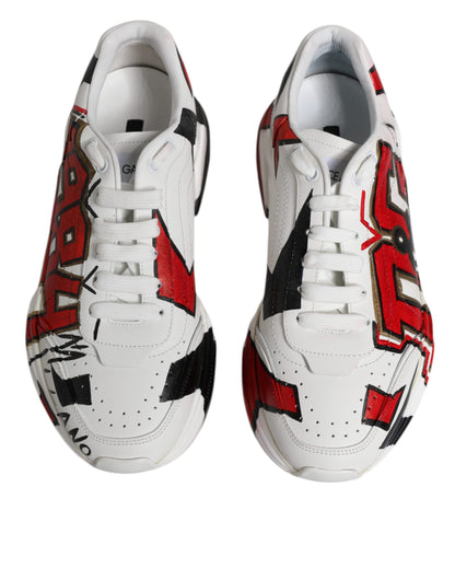 Dolce & Gabbana White Daymaster Hand Painted Sneakers Shoes by Dolce & Gabbana