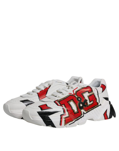 Dolce & Gabbana White Daymaster Hand Painted Sneakers Shoes by Dolce & Gabbana