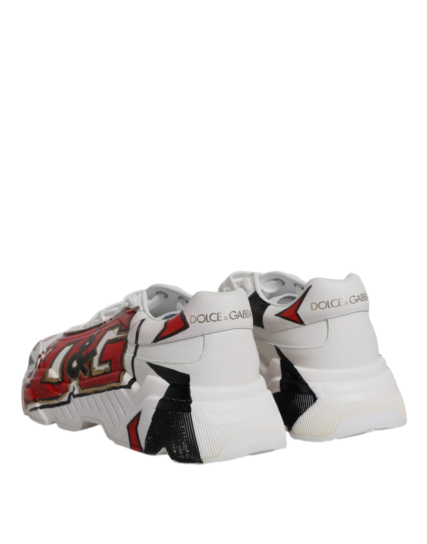Dolce & Gabbana White Daymaster Hand Painted Sneakers Shoes by Dolce & Gabbana