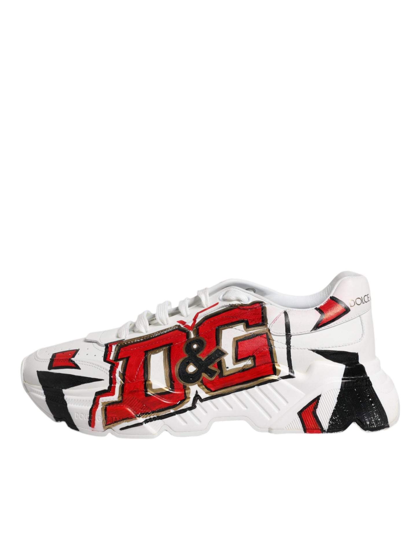 Dolce & Gabbana White Daymaster Hand Painted Sneakers Shoes by Dolce & Gabbana