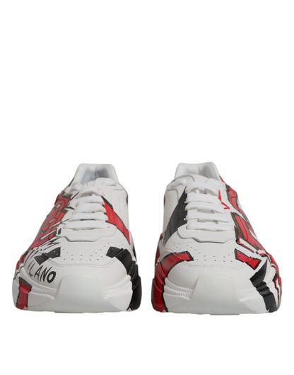 Dolce & Gabbana White Daymaster Hand Painted Sneakers Shoes by Dolce & Gabbana