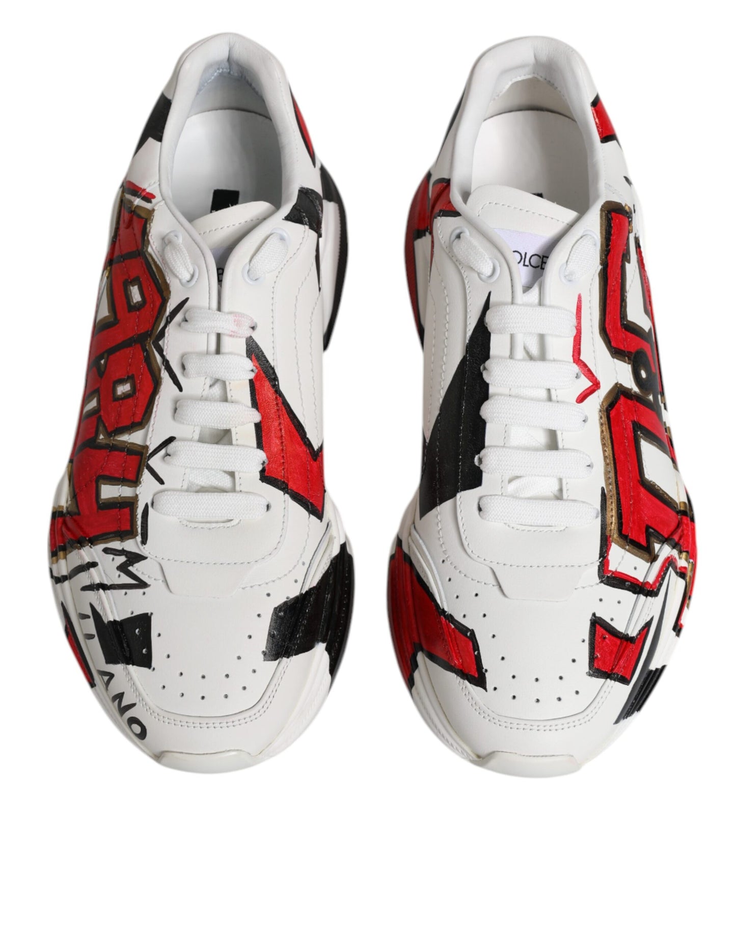 Dolce & Gabbana White Daymaster Hand Painted Sneakers Shoes by Dolce & Gabbana