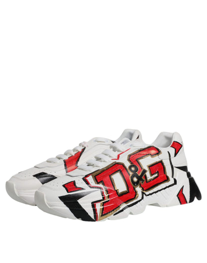 Dolce & Gabbana White Daymaster Hand Painted Sneakers Shoes by Dolce & Gabbana