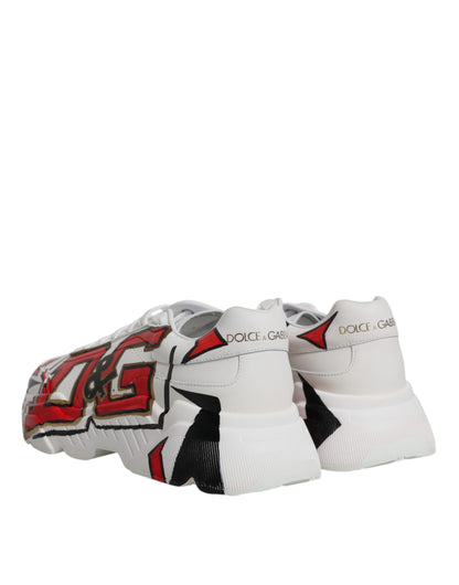 Dolce & Gabbana White Daymaster Hand Painted Sneakers Shoes by Dolce & Gabbana