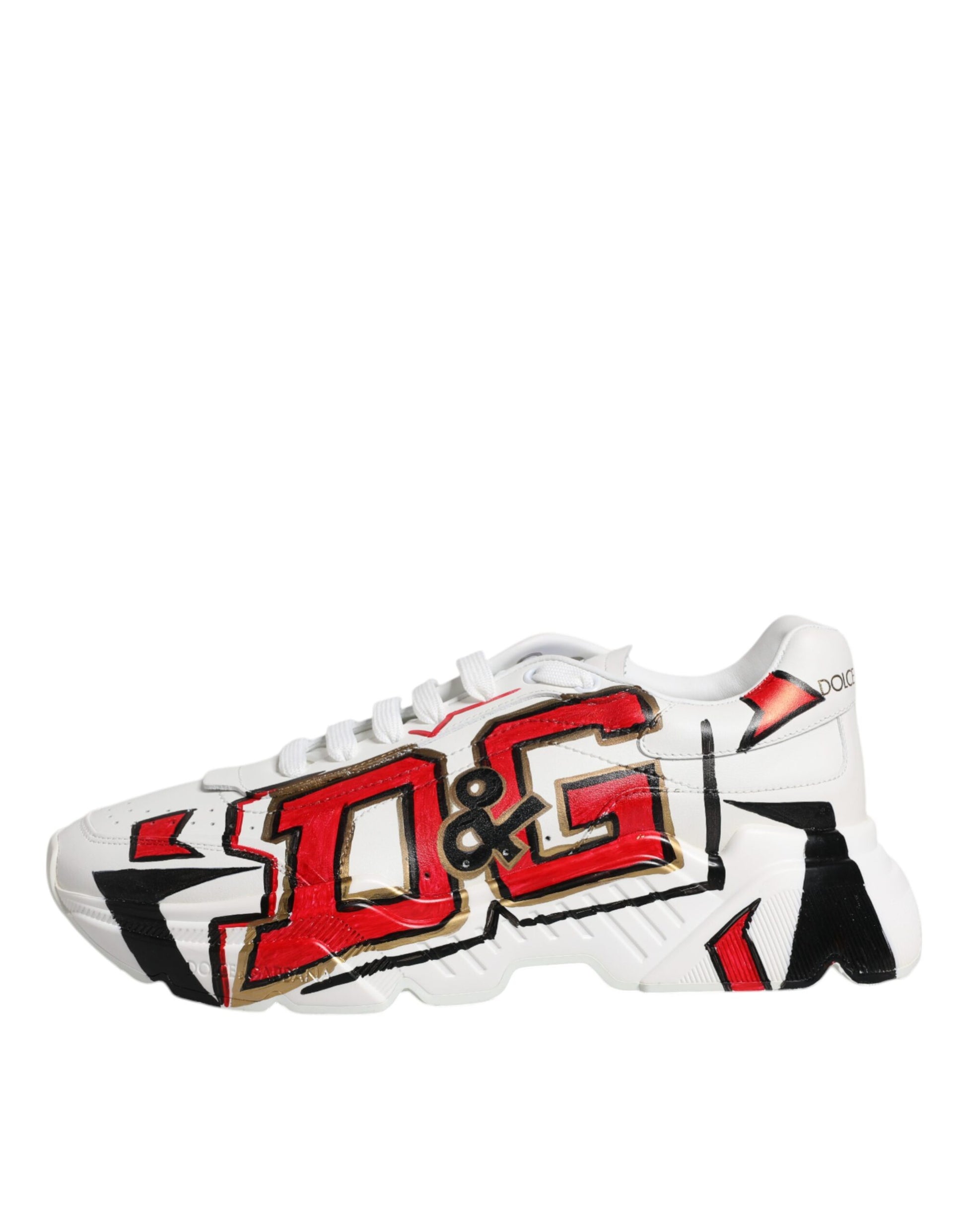 Dolce & Gabbana White Daymaster Hand Painted Sneakers Shoes by Dolce & Gabbana