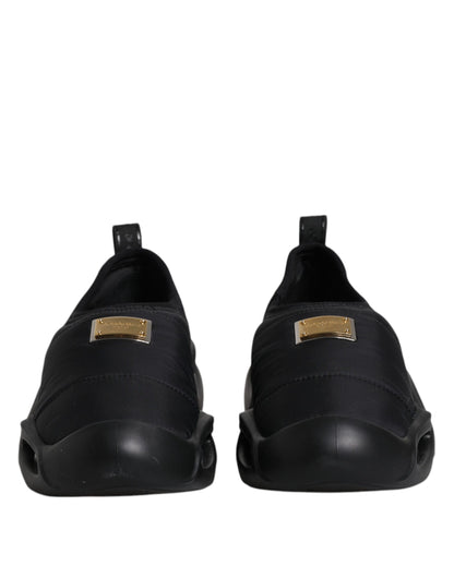 Dolce & Gabbana Black Slip On Wave Low Top Men Sneakers Shoes by Dolce & Gabbana