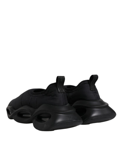 Dolce & Gabbana Black Slip On Wave Low Top Men Sneakers Shoes by Dolce & Gabbana