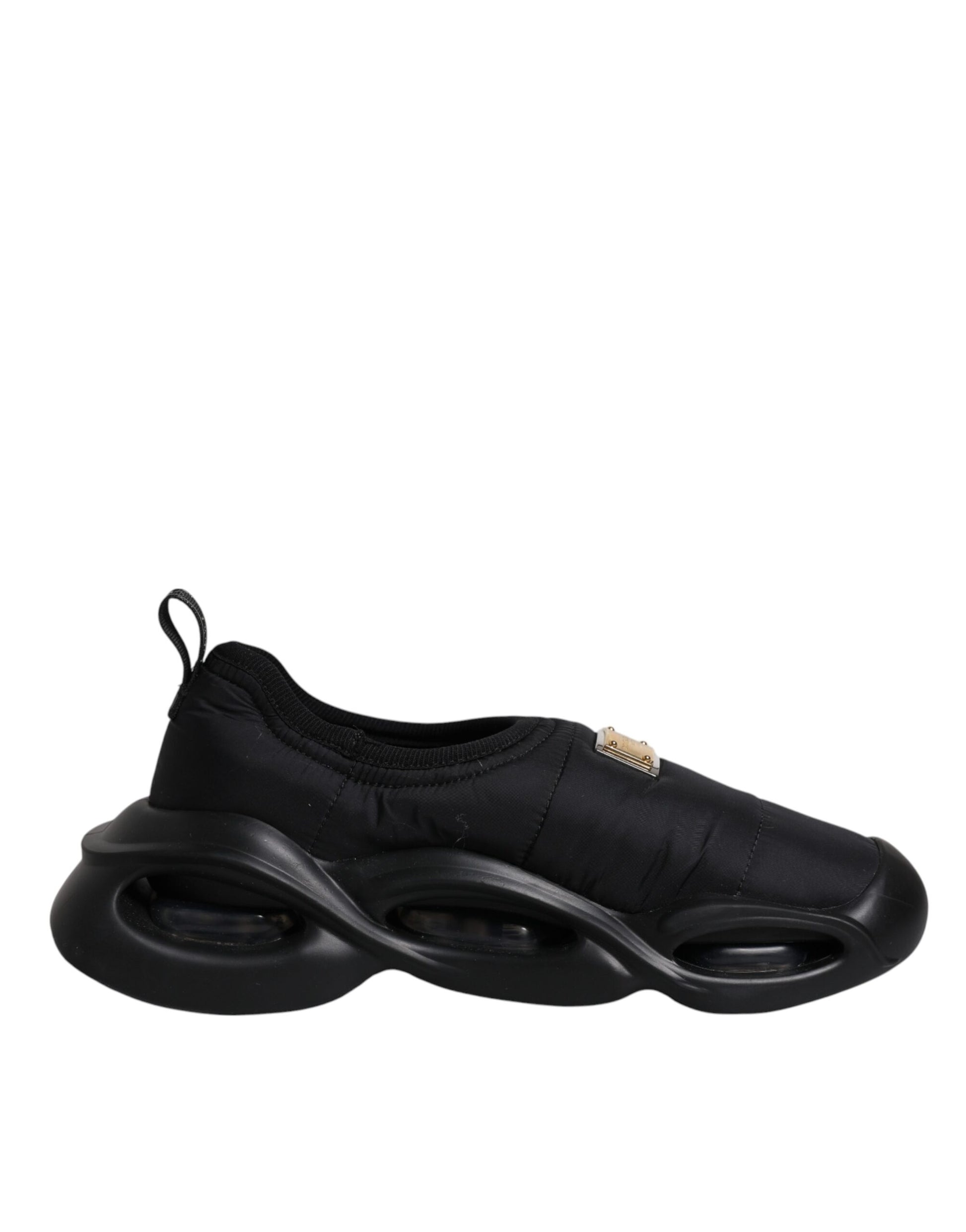 Dolce & Gabbana Black Slip On Wave Low Top Men Sneakers Shoes by Dolce & Gabbana
