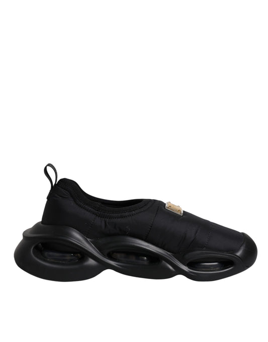 Dolce & Gabbana Black Slip On Wave Low Top Men Sneakers Shoes by Dolce & Gabbana