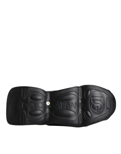 Dolce & Gabbana Black Slip On Wave Low Top Men Sneakers Shoes by Dolce & Gabbana