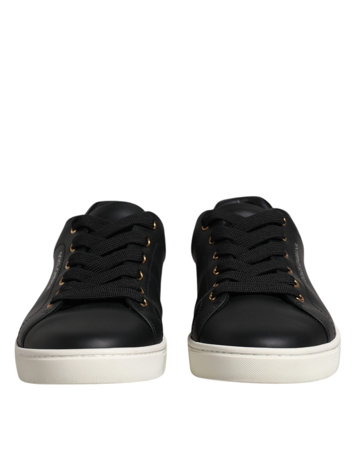 Dolce & Gabbana Black Leather Logo London Sneaker Shoes by Dolce & Gabbana