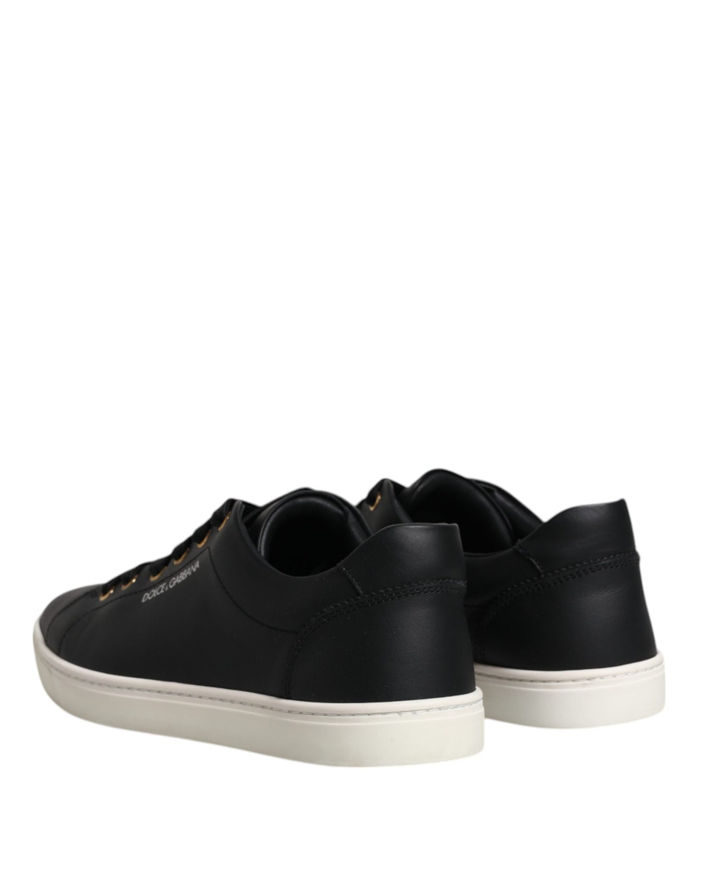 Dolce & Gabbana Black Leather Logo London Sneaker Shoes by Dolce & Gabbana