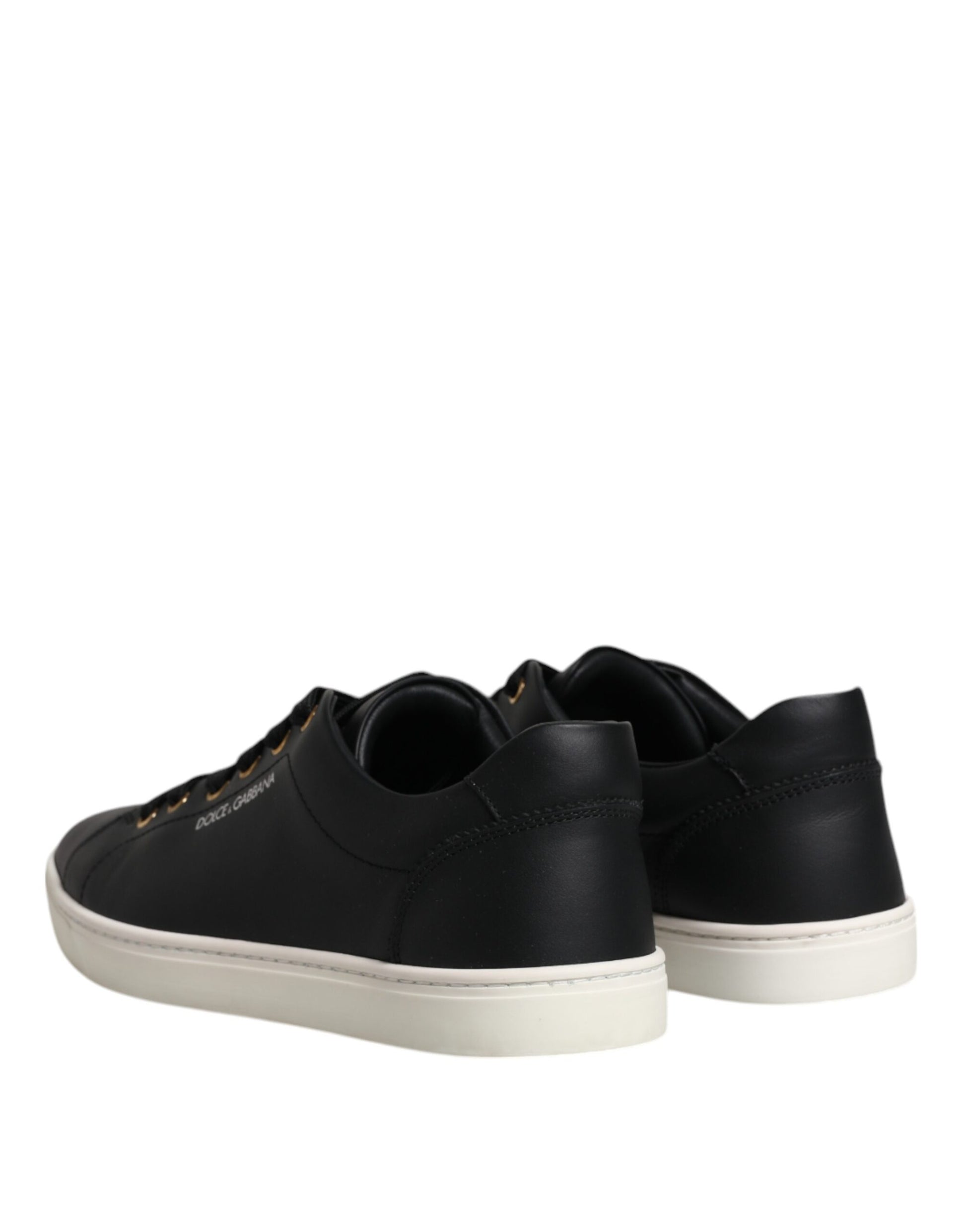 Dolce & Gabbana Black Leather Logo London Sneaker Shoes by Dolce & Gabbana