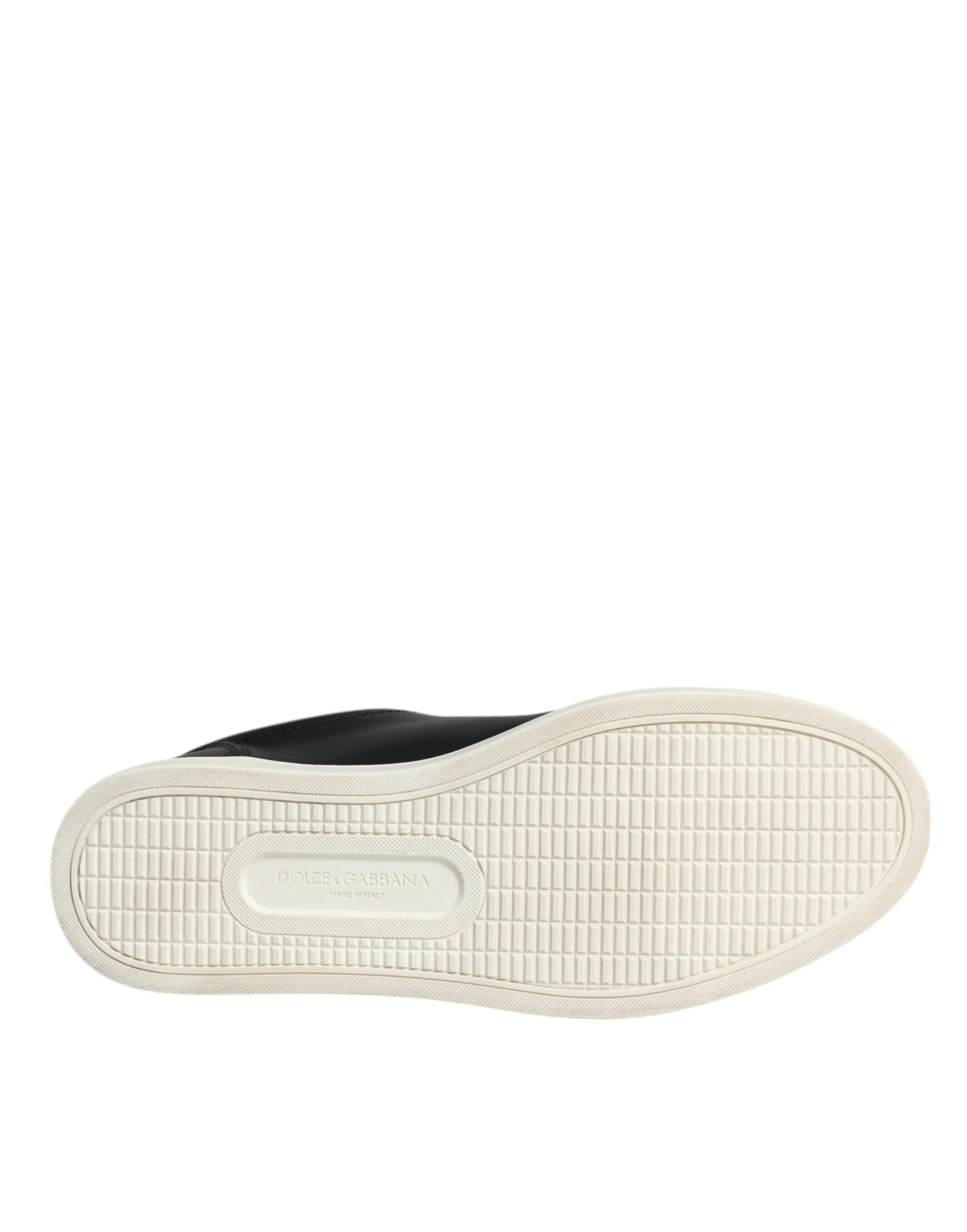 Dolce & Gabbana Black Leather Logo London Sneaker Shoes by Dolce & Gabbana
