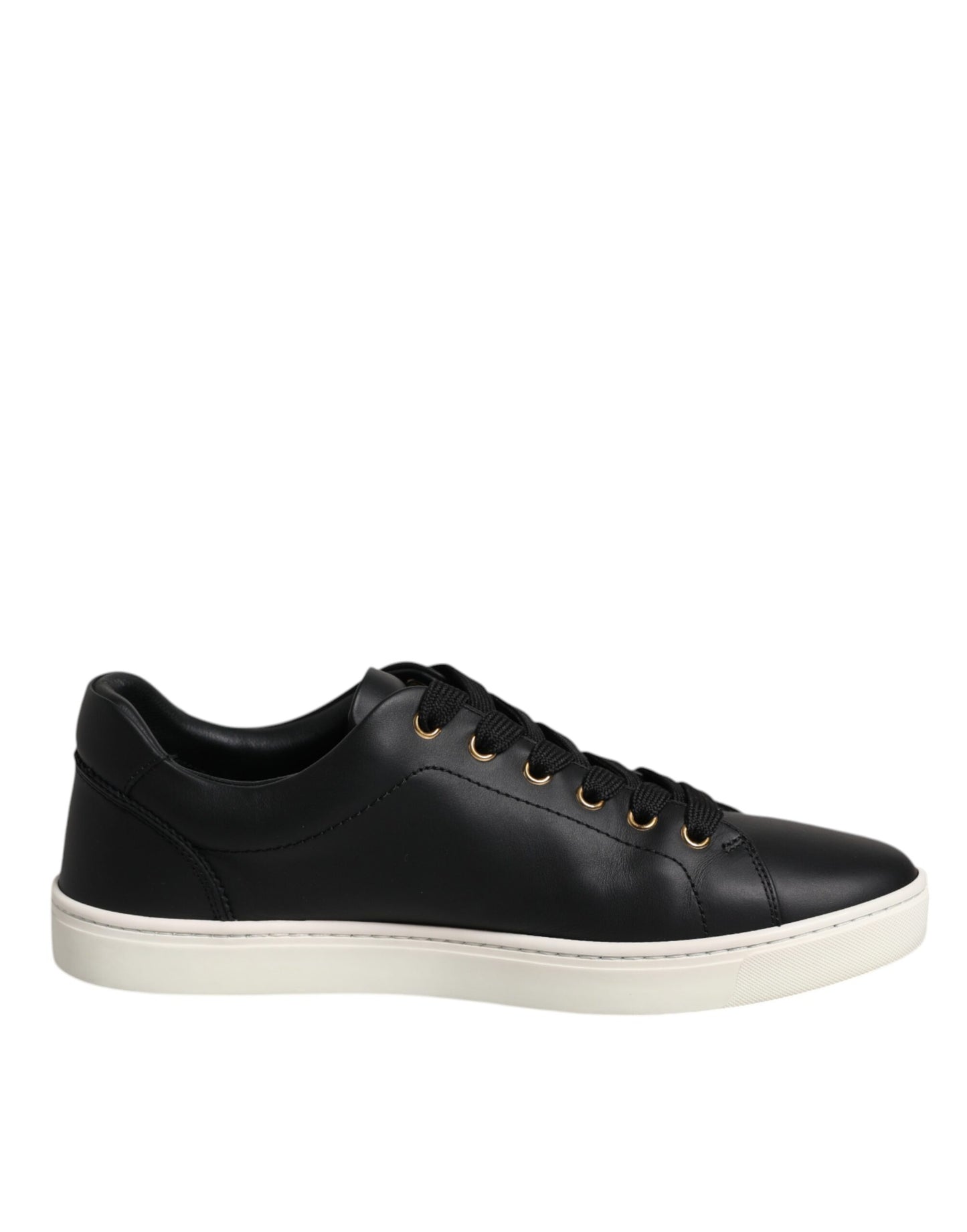 Dolce & Gabbana Black Leather Logo London Sneaker Shoes by Dolce & Gabbana
