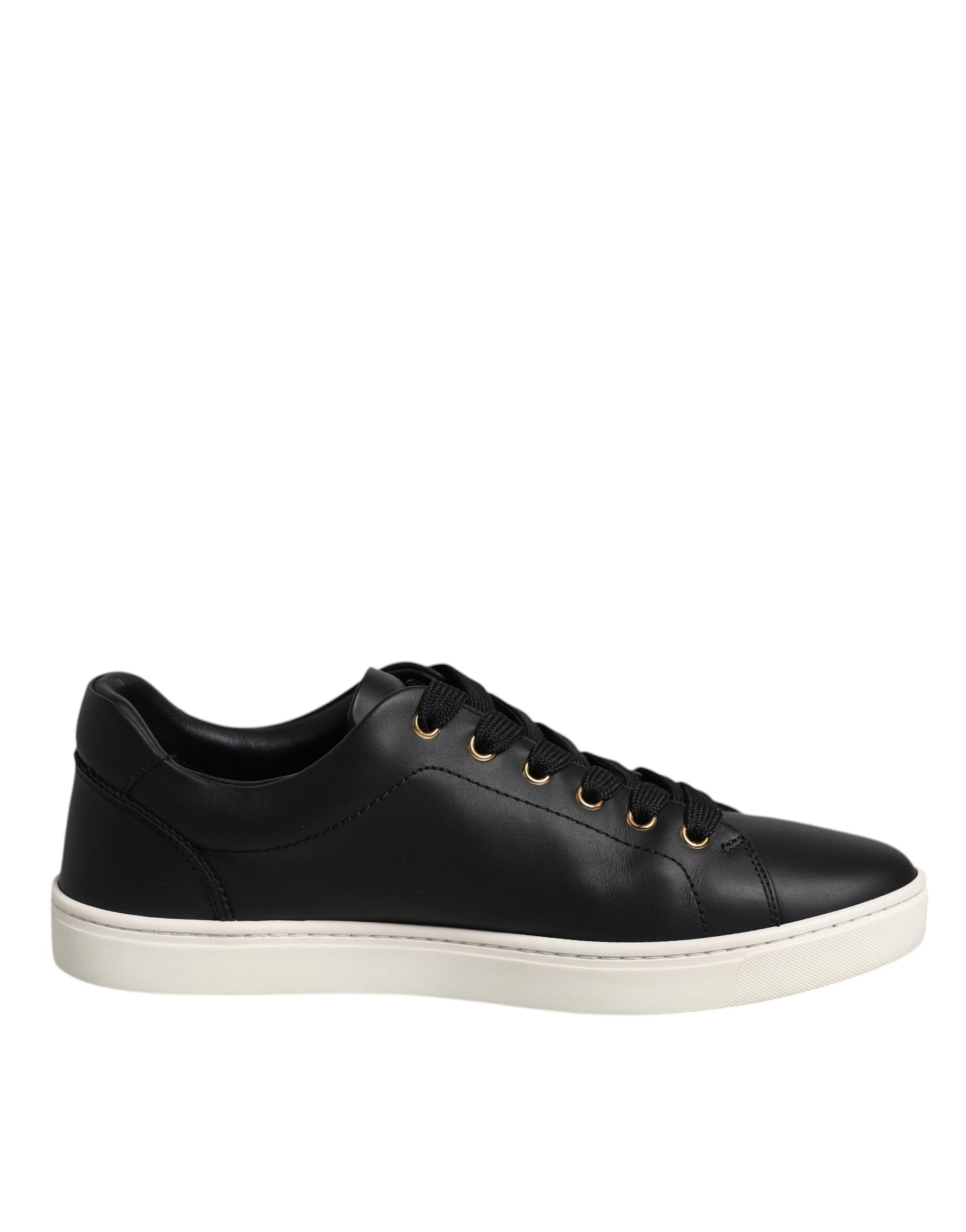 Dolce & Gabbana Black Leather Logo London Sneaker Shoes by Dolce & Gabbana