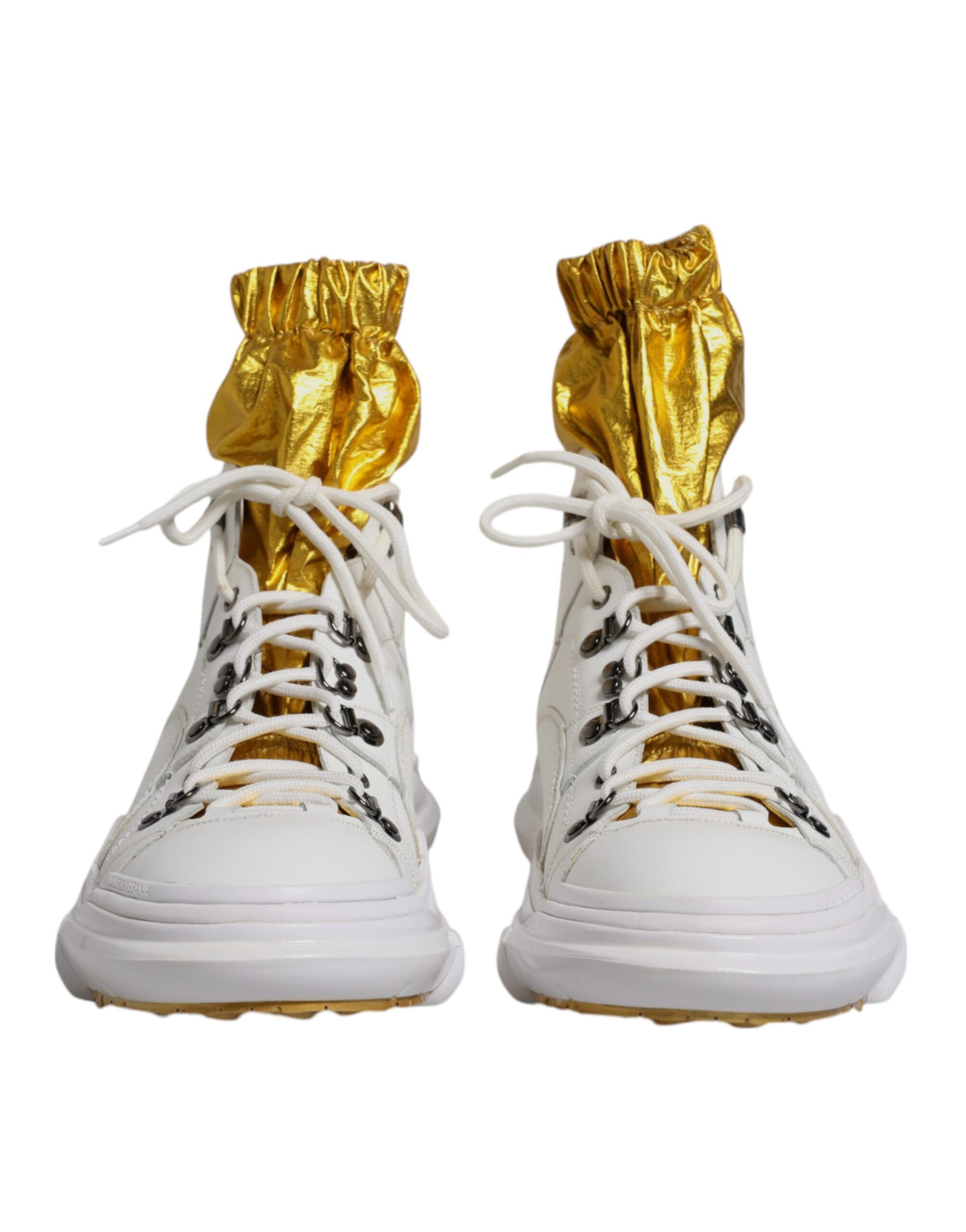 Dolce & Gabbana White Nylon Galileo High Top Sneakers Shoes by Dolce & Gabbana