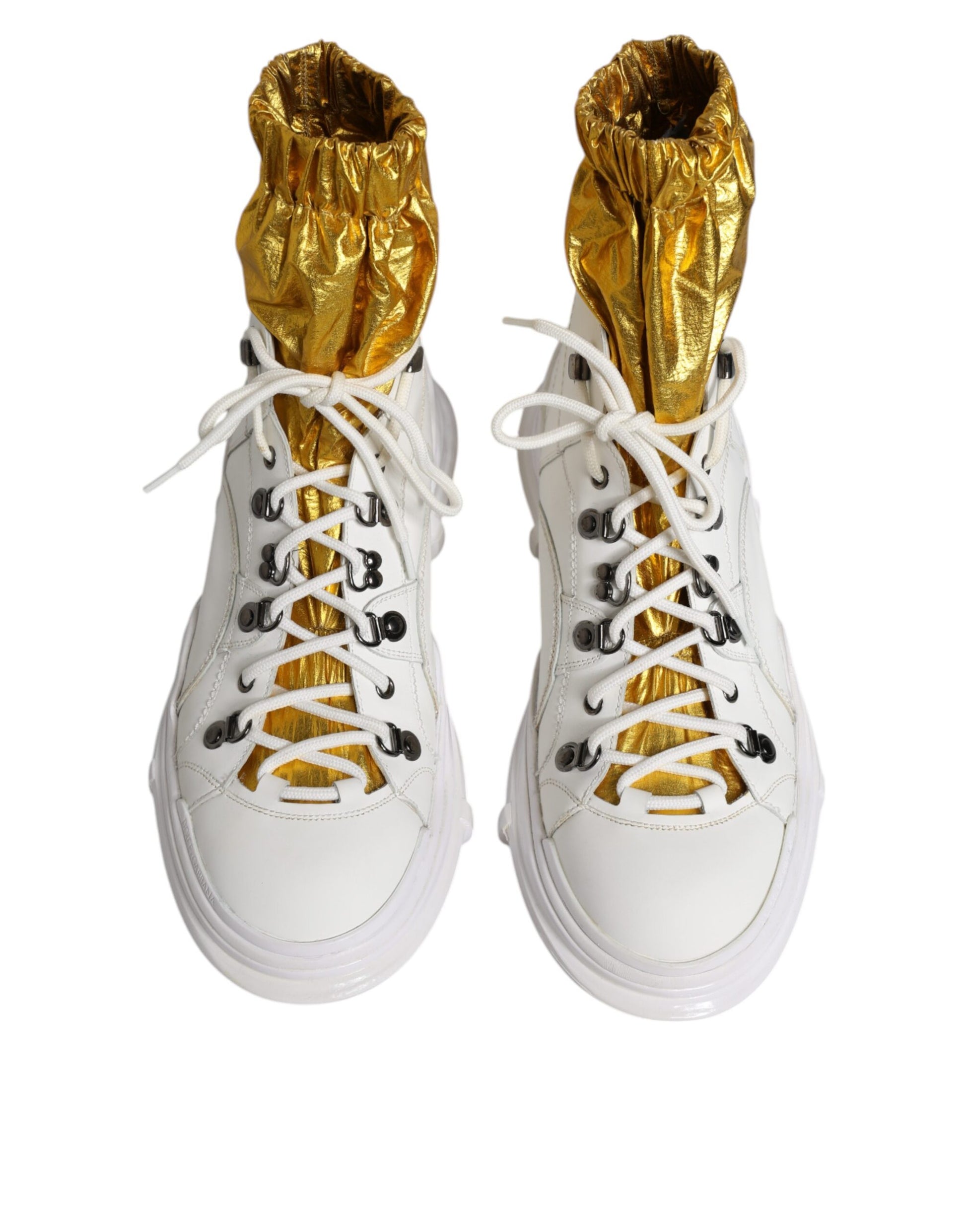 Dolce & Gabbana White Nylon Galileo High Top Sneakers Shoes by Dolce & Gabbana