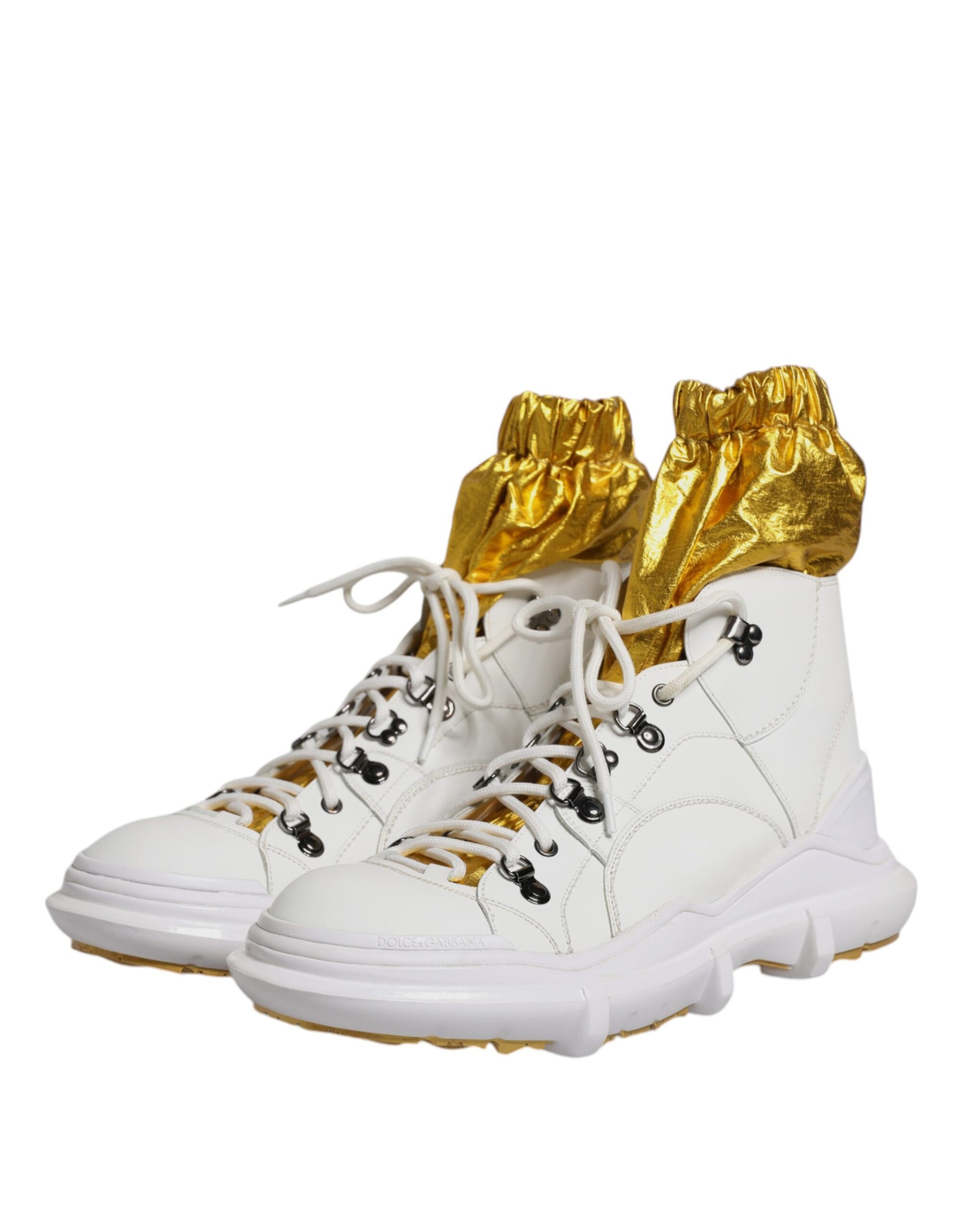 Dolce & Gabbana White Nylon Galileo High Top Sneakers Shoes by Dolce & Gabbana