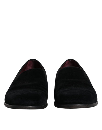 Mocassins en velours noir Dolce &amp; Gabbana pour homme