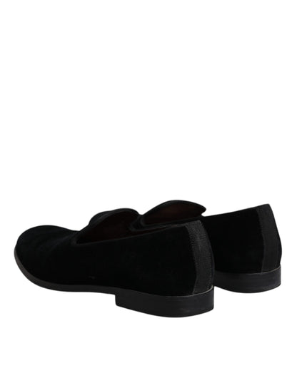 Mocassins en velours noir Dolce &amp; Gabbana pour homme