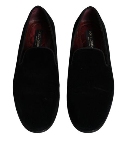 Mocassins en velours noir Dolce &amp; Gabbana pour homme