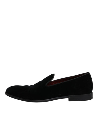 Mocassins en velours noir Dolce &amp; Gabbana pour homme