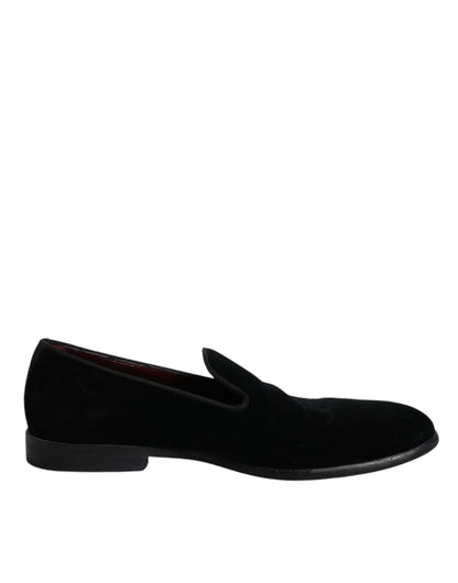 Mocassins en velours noir Dolce &amp; Gabbana pour homme