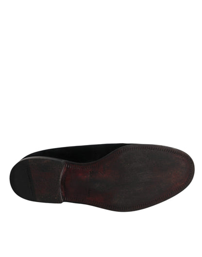 Mocassins en velours noir Dolce &amp; Gabbana pour homme