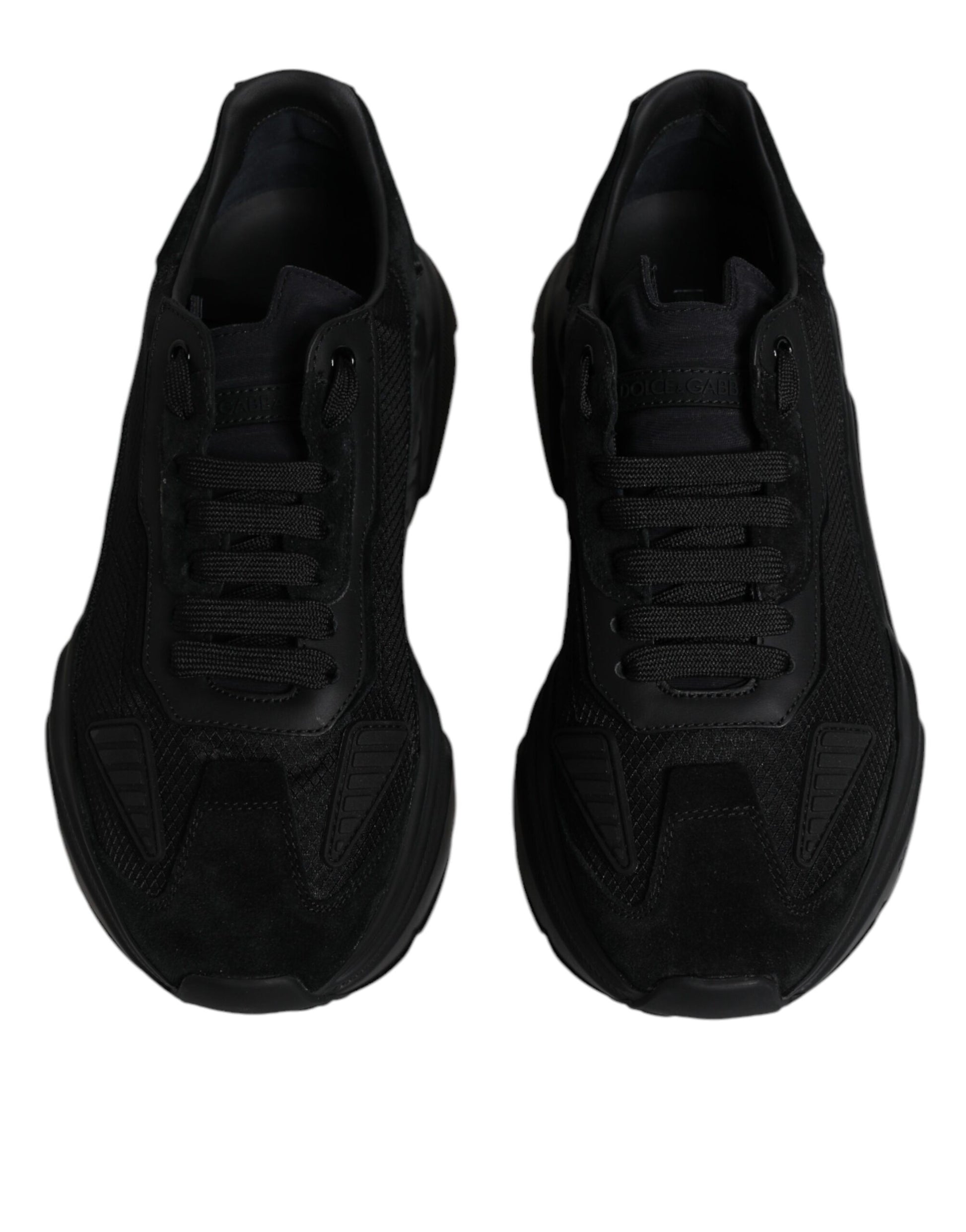 Dolce & Gabbana Black Leather Daymaster Low Top Sneakers Shoes by Dolce & Gabbana