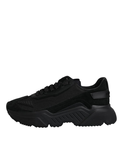 Dolce & Gabbana Black Leather Daymaster Low Top Sneakers Shoes by Dolce & Gabbana