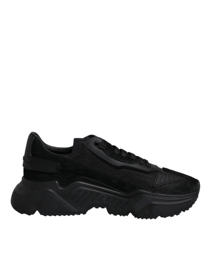Dolce & Gabbana Black Leather Daymaster Low Top Sneakers Shoes by Dolce & Gabbana