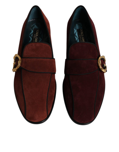 Mocassins en daim bordeaux Dolce &amp; Gabbana pour hommes
